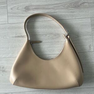 OAK + FORT Cream Leather Shoulder Bag
